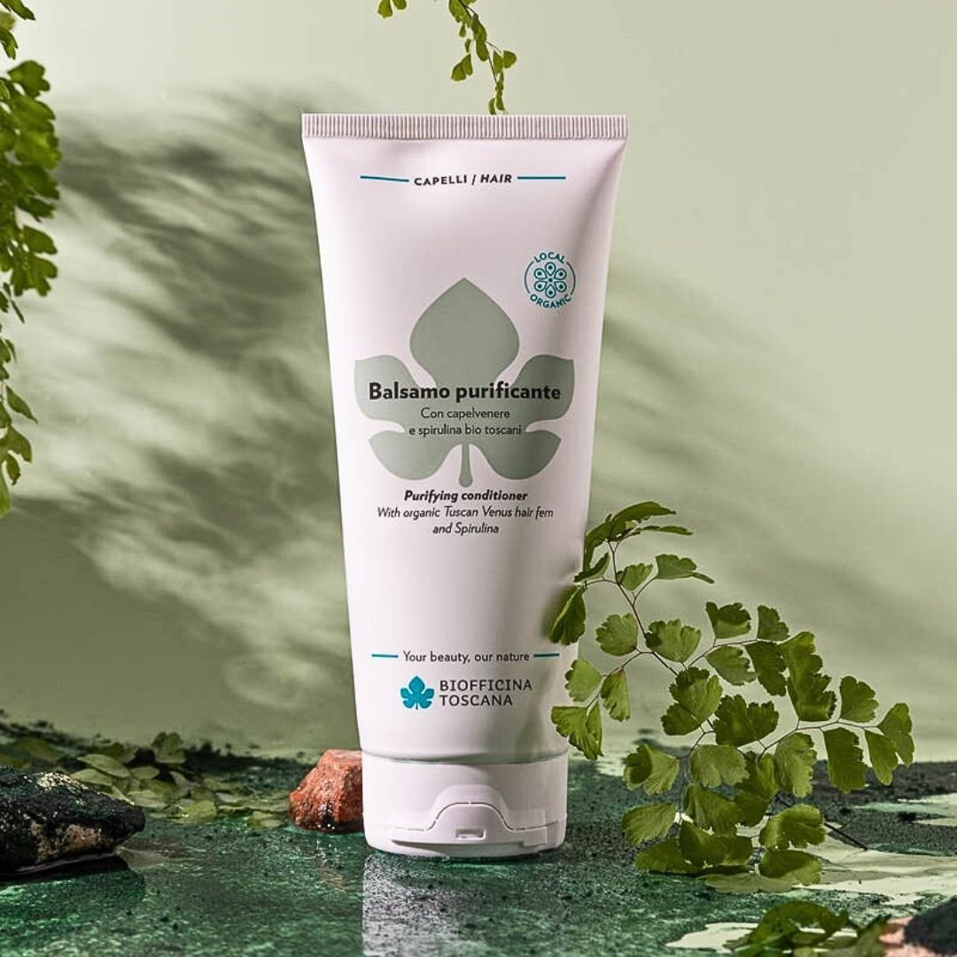 moss9 natūrali plaukų priežiūros sistema su Spirulina ir Toskanos paparčiu riebioms šaknims